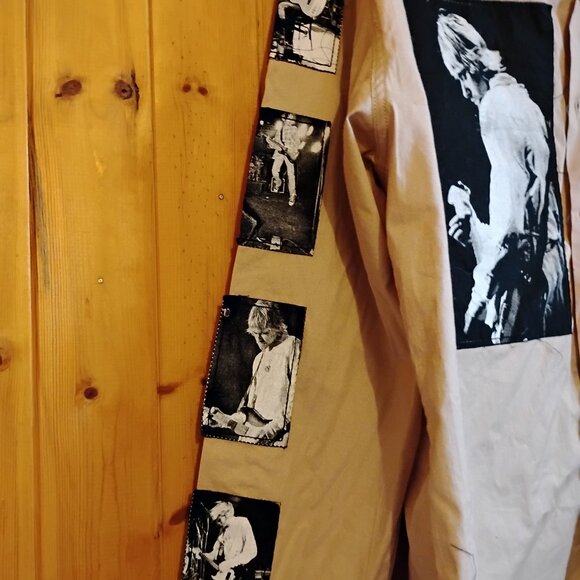 Vintage Cream Nirvana Kurt Cobain Button Up Long Sleeve Shirt XL Open Grunge - Picture 3 of 9
